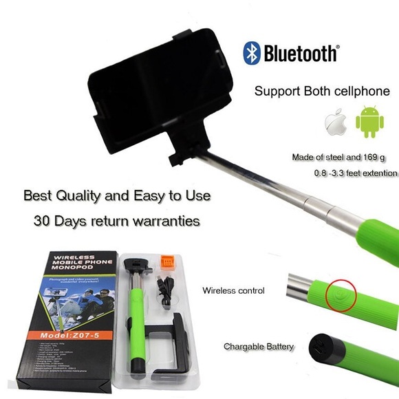 Z07-5 BT Selfie Stick Extendable Monopod For Xiaomi Iphone Samsung Huawei - Picture 2 of 6